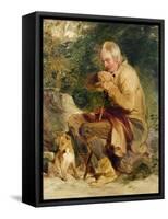 An Old Man and His Dog Seated by a Road Side-Edwin Henry Landseer-Framed Stretched Canvas