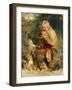 An Old Man and His Dog Seated by a Road Side-Edwin Henry Landseer-Framed Giclee Print