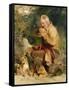 An Old Man and His Dog Seated by a Road Side-Edwin Henry Landseer-Framed Stretched Canvas