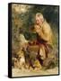 An Old Man and His Dog Seated by a Road Side-Edwin Henry Landseer-Framed Stretched Canvas