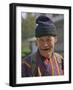 An Old Man at Trashigang Wearing the Traditional Gho Robe of All Bhutanese Men-Nigel Pavitt-Framed Photographic Print