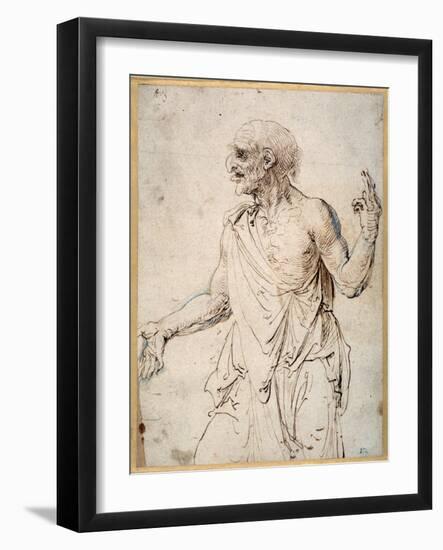 An Old Man Gesticulating-Albrecht Dürer-Framed Giclee Print