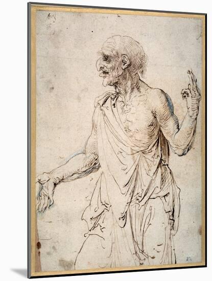 An Old Man Gesticulating-Albrecht Dürer-Mounted Giclee Print