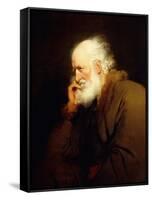 An Old Man, half-length, in a Brown Fur-lined Coat-Joseph Wright of Derby-Framed Stretched Canvas