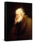 An Old Man, half-length, in a Brown Fur-lined Coat-Joseph Wright of Derby-Framed Stretched Canvas