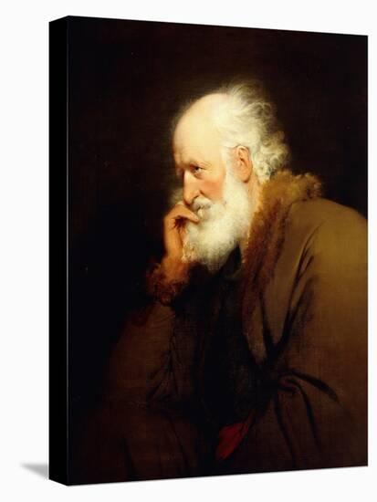 An Old Man, Half-Length, in a Brown Fur-Lined Coat-Joseph Wright-Stretched Canvas