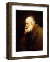 An Old Man, Half-Length, in a Brown Fur-Lined Coat-Joseph Wright-Framed Giclee Print