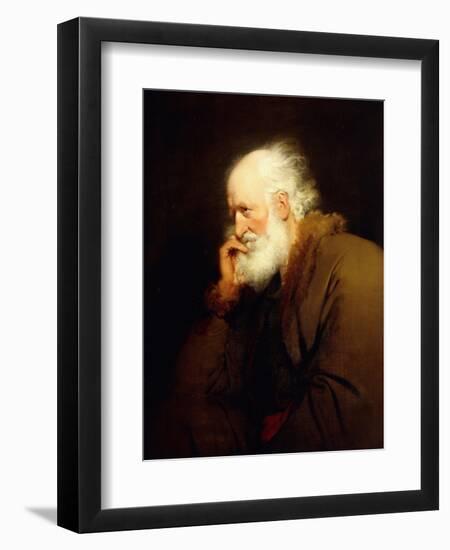 An Old Man, Half-Length, in a Brown Fur-Lined Coat-Joseph Wright-Framed Giclee Print