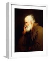 An Old Man, Half-Length, in a Brown Fur-Lined Coat-Joseph Wright-Framed Giclee Print