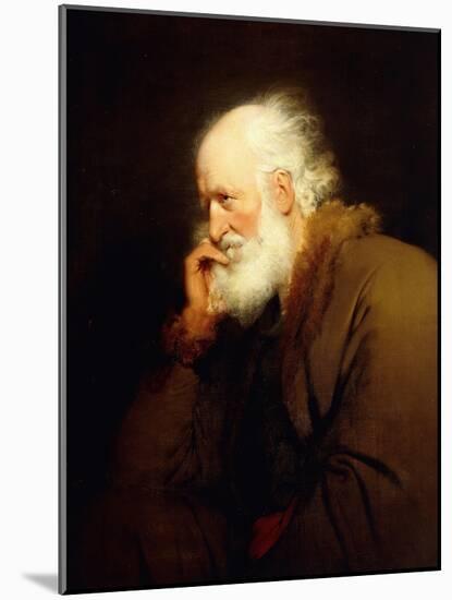 An Old Man, Half-Length, in a Brown Fur-Lined Coat-Joseph Wright-Mounted Giclee Print