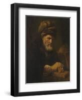 An Old Man in a Fur Cap, 1650-60-Karel van der Pluym-Framed Giclee Print