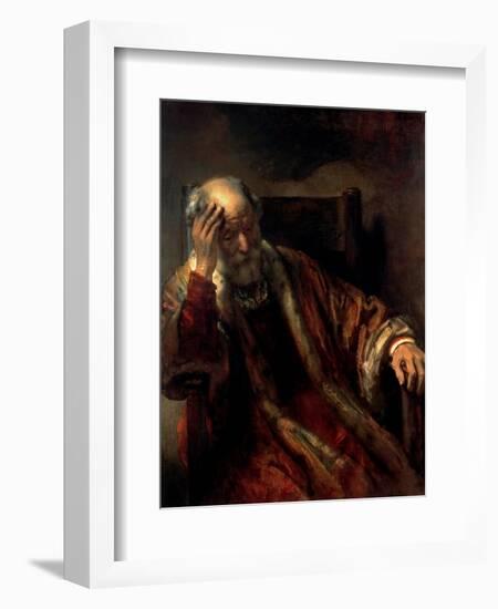 An Old Man in an Armchair, 17th Century-Rembrandt van Rijn-Framed Giclee Print