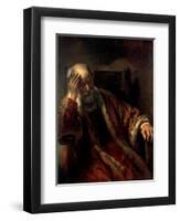 An Old Man in an Armchair, 17th Century-Rembrandt van Rijn-Framed Premium Giclee Print