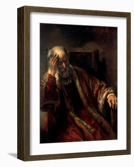 An Old Man in an Armchair, 17th Century-Rembrandt van Rijn-Framed Giclee Print