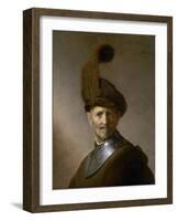 An Old Man in Military Costume (Formerly Called Portrait of Rembrandt's Father), C.1630-Rembrandt van Rijn-Framed Giclee Print