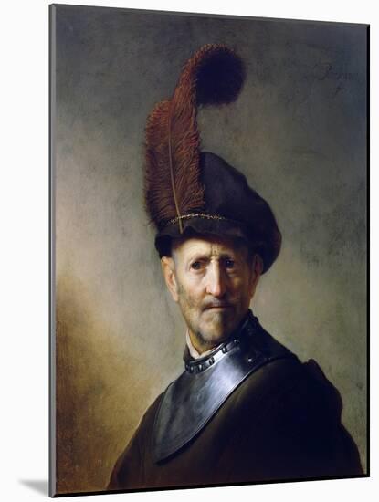 An Old Man in Military Costume-Rembrandt van Rijn-Mounted Giclee Print