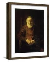 An Old Man in Red-Rembrandt van Rijn-Framed Giclee Print