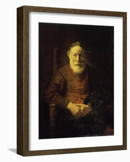 An Old Man in Red-Rembrandt van Rijn-Framed Giclee Print