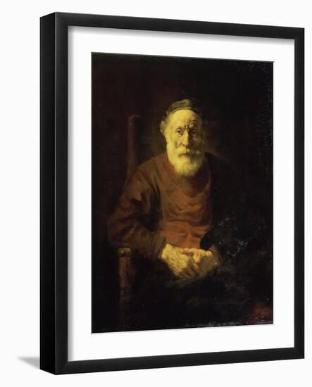An Old Man in Red-Rembrandt van Rijn-Framed Giclee Print