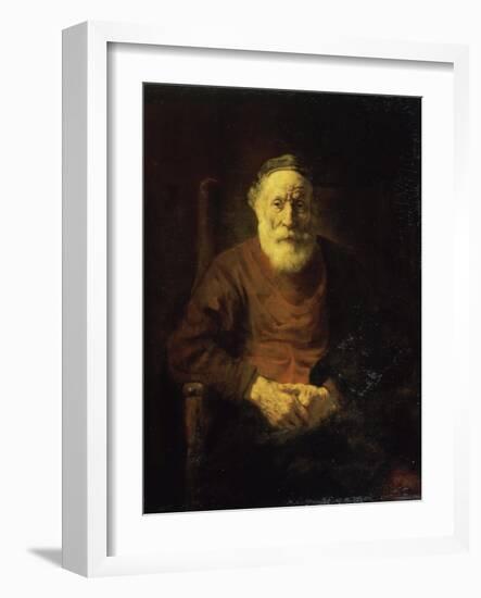 An Old Man in Red-Rembrandt van Rijn-Framed Giclee Print