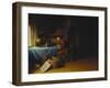 An Old Man Lighting His Pipe in a Study-Gerard Dou-Framed Giclee Print
