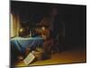 An Old Man Lighting His Pipe in a Study-Gerard Dou-Mounted Giclee Print