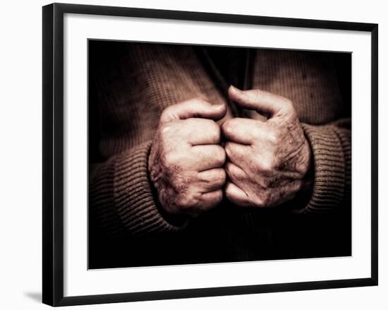 An Old Man's Hands-Clive Nolan-Framed Photographic Print