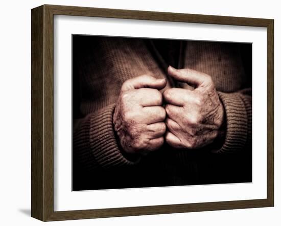 An Old Man's Hands-Clive Nolan-Framed Photographic Print