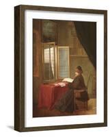 An Old Man Seated before a Window, Reading, 1653 or 1655-Jacobus Vrel-Framed Giclee Print