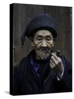 An Old Man Smoking Pipe, China-Ryan Ross-Stretched Canvas