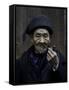 An Old Man Smoking Pipe, China-Ryan Ross-Framed Stretched Canvas