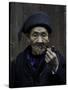 An Old Man Smoking Pipe, China-Ryan Ross-Stretched Canvas