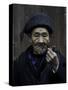 An Old Man Smoking Pipe, China-Ryan Ross-Stretched Canvas
