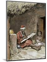 An Old Man Teach to Write a Child, French Sudan, 1893-Prisma Archivo-Mounted Photographic Print