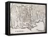 An Old Map Of Palermo, The Main Town In Sicily-marzolino-Framed Stretched Canvas