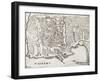 An Old Map Of Palermo, The Main Town In Sicily-marzolino-Framed Art Print