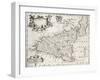 An Old Map Of Sicily, The Original Was Created By V-marzolino-Framed Art Print