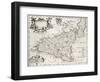 An Old Map Of Sicily, The Original Was Created By V-marzolino-Framed Art Print