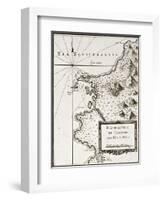 An Old Map Of Trapani And Surrounding Territories-marzolino-Framed Art Print