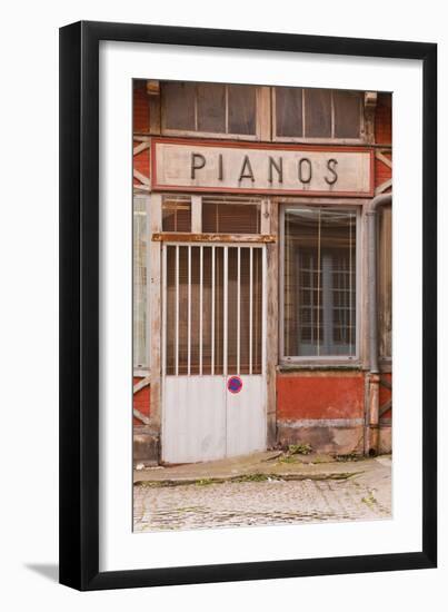 An Old Piano Store in the City of Dijon, Burgundy, France, Europe-Julian Elliott-Framed Premium Photographic Print