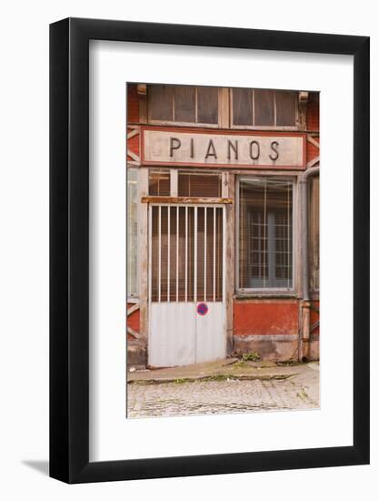 An Old Piano Store in the City of Dijon, Burgundy, France, Europe-Julian Elliott-Framed Photographic Print