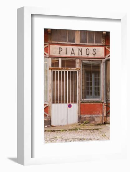 An Old Piano Store in the City of Dijon, Burgundy, France, Europe-Julian Elliott-Framed Photographic Print