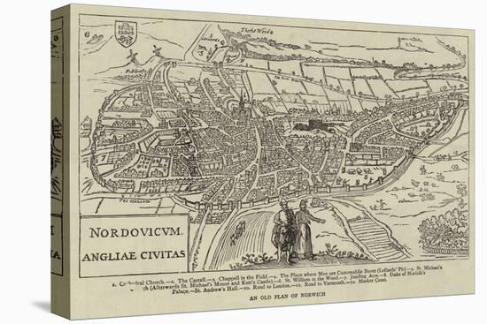 An Old Plan of Norwich-null-Stretched Canvas
