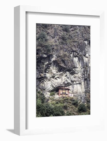 An Old Religious Building Built into the Side of a Cliff in the Sagarmatha National Park-John Woodworth-Framed Photographic Print