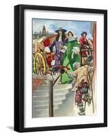 An Old Soldier Begs King Charles Ii, with the Chelsea Hospital Behind-Peter Jackson-Framed Giclee Print