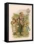 An Old-Time Milking-Maid with Two Small Children-null-Framed Stretched Canvas