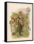 An Old-Time Milking-Maid with Two Small Children-null-Framed Stretched Canvas