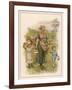 An Old-Time Milking-Maid with Two Small Children-null-Framed Art Print