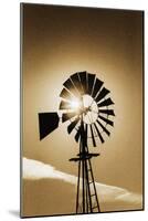 An Old Windmill Backlit In The Early Morning Light Along Highway 25 In San Benito County-Ron Koeberer-Mounted Photographic Print