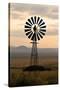 An Old Windmill on a Farm in a Rural or Rustic Setting at Sunset.-SAPhotog-Stretched Canvas